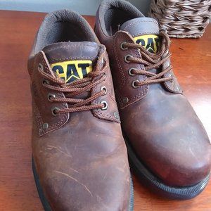Caterpillar Steel Toe Work Safety Shoes CAT Men's Brown Leather Size 9.5
